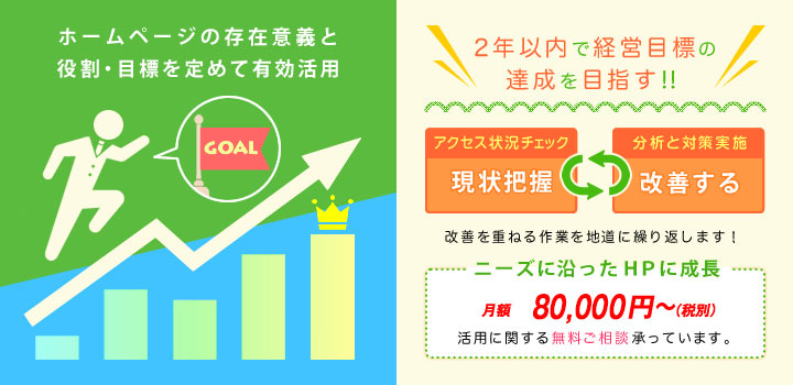2年以内にホームページで経営目標を達成する｜ホームページの現状把握と改善施策